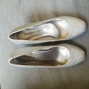 Madden Girl Silver Sparkly Pumps